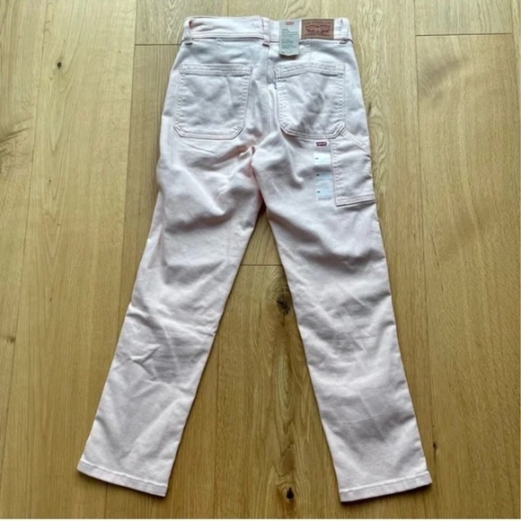 NWT LEVI'S 724 HIGH RISE STRAIGHT CROPPED soft pink -  26 - Picture 11 of 16